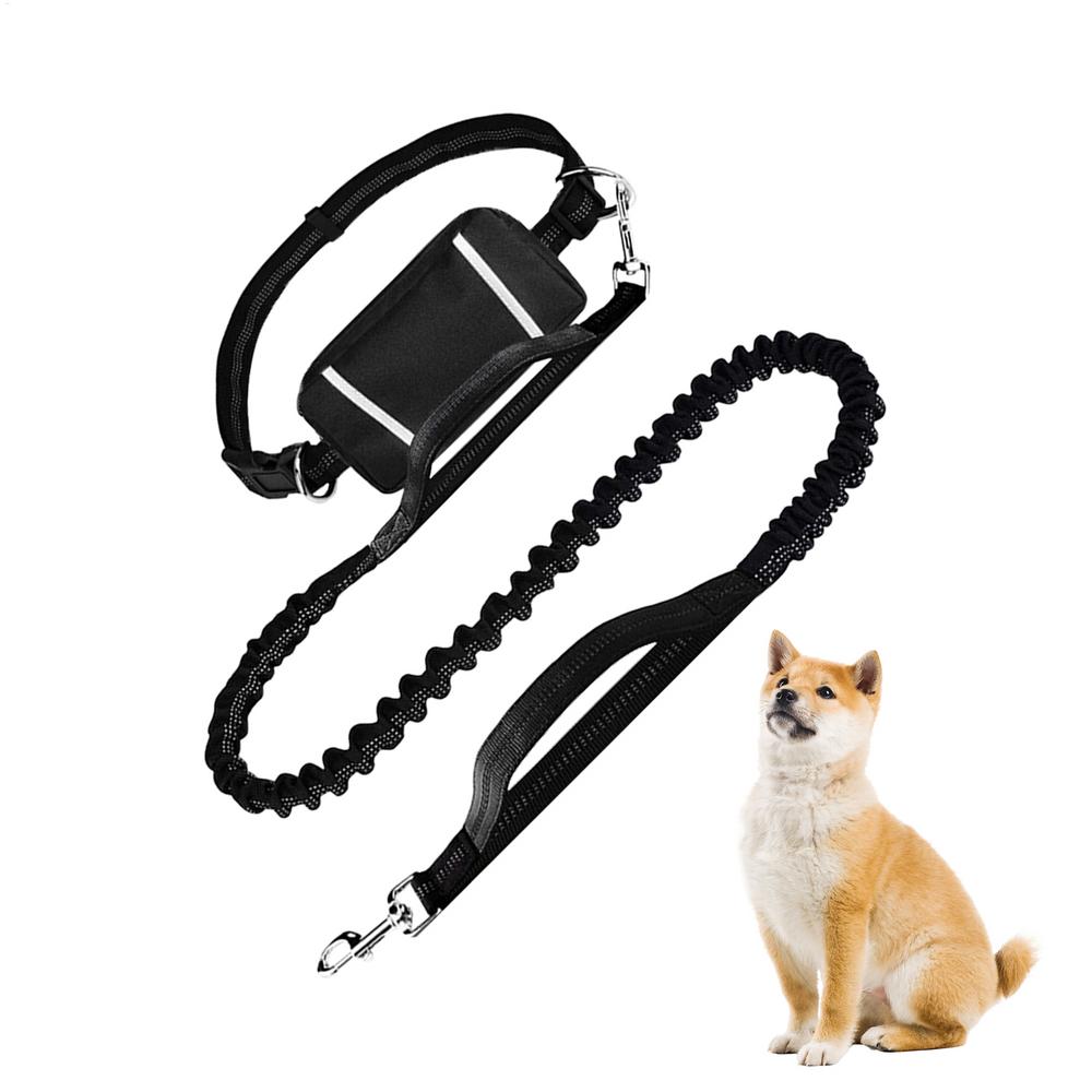 

Dog Traction Rope Pet Running Rope with Zipper Pouch Adjustable Reflective Dog Cord for Travel Camping Hiking Outdoor Jogging