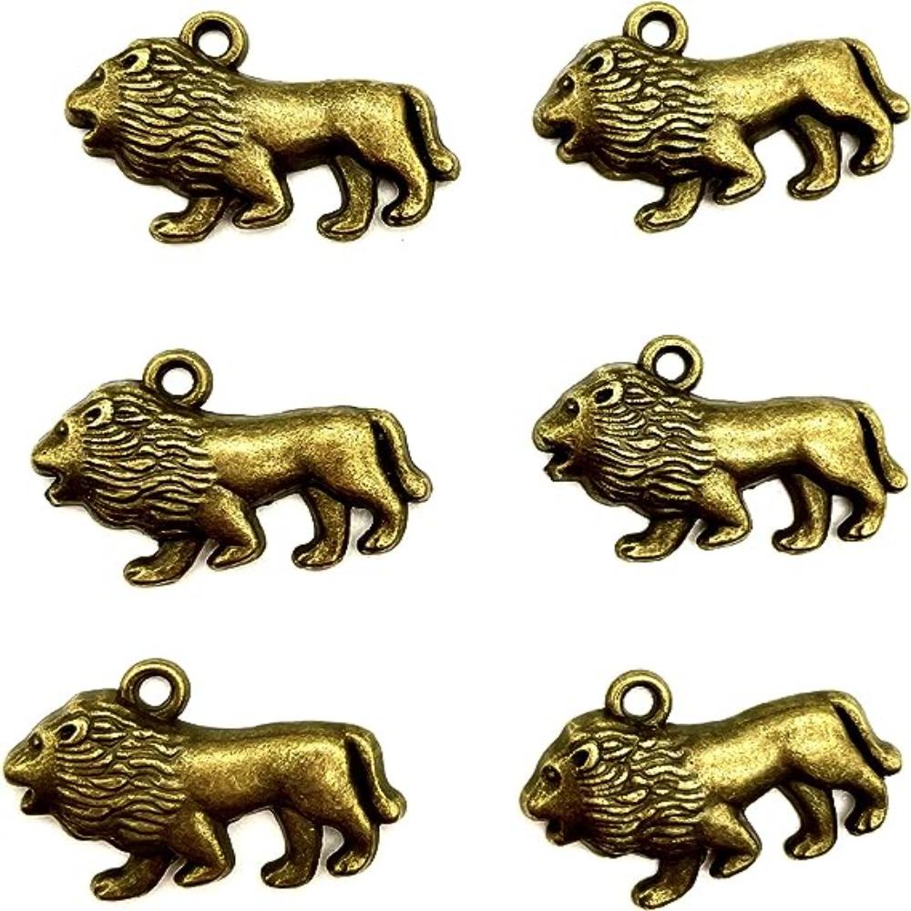 Alloy Lion Pendants Antique Silver Cartoon Animal Style Angrily Lion Pendant  DIY Accessories