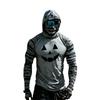 Men's Casual Long Sleeve Hooded Raglan Sun Top with Colorblock and Halloween Print