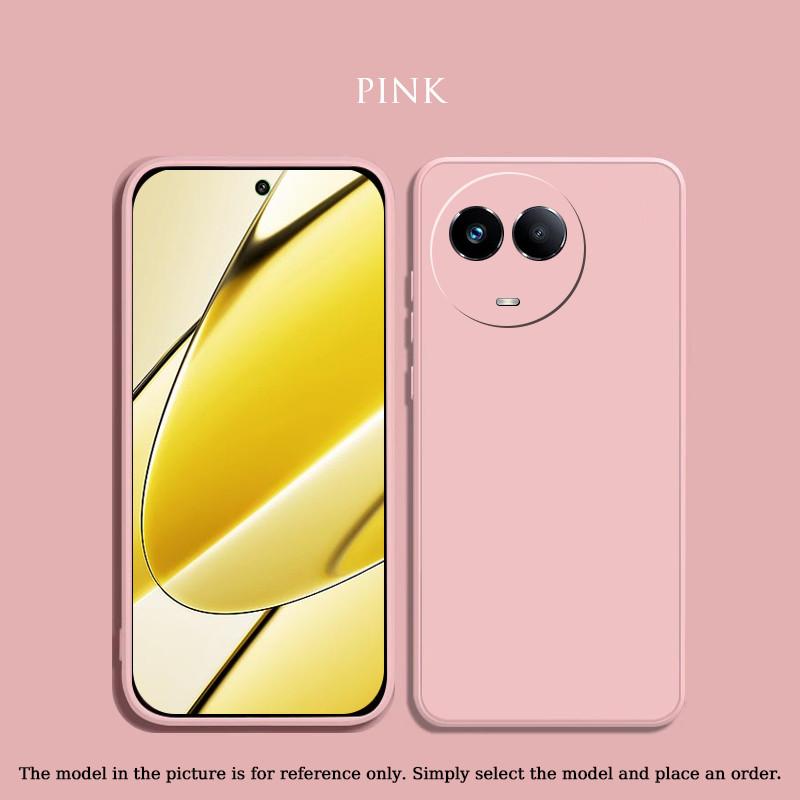 Liquid Silicone Case For Realme 11 10 Pro Plus 11X 11 5G 4G Matte Original Liquid Shockproof Straight Edge Ultrathin Protective Soft Cover Shell