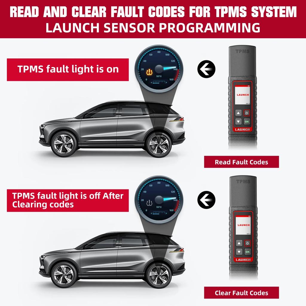 Launch X431 TSGUN TPMS 315/433 MHZ 2in1 RF-Sensor X-431 TSGUN Car Tire Pressure Sensor Detector Programming Diagnostic Tool