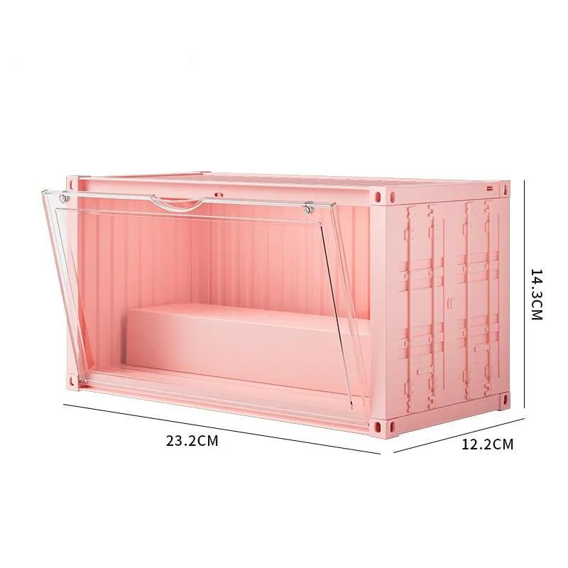

1PC Container Blind Box Storage Box Acrylic Dustproof Cabinet Household Transparent Display Stand For POP-MART Figures Organizer розовый