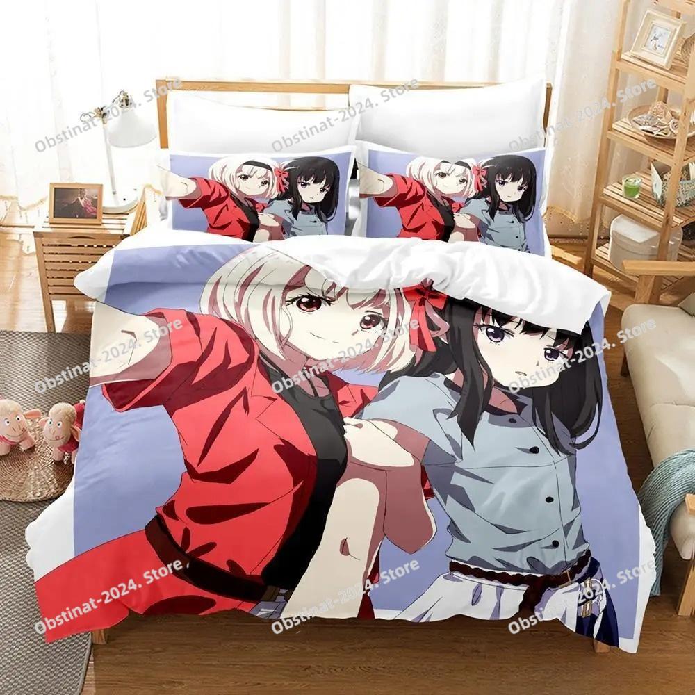 3d Print Anime Kawaii Girl Lycoris Recoil Bedding Set Single Twin Full Queen King Size Bed Set Adult Kid Bedroom Duvetcover Sets