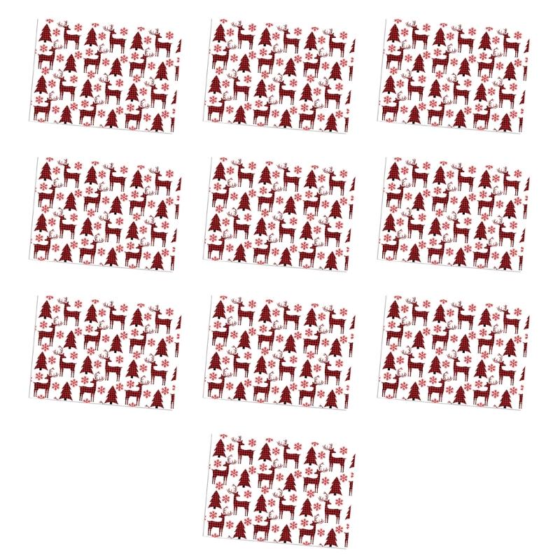 Festival Cartoon Reindeer Design Wrapping Sheets User Friendly Recyclable Paper For Christmas Parties Decorations