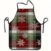 1 Stück Weihnachtsschürze im Karomuster Rot/Schwarz/Weiß/Grün/Beige - Leicht zu reinigen und waschbar - Unisex für Erwachsene zum Kochen, Backen, Grillen, für Partys
