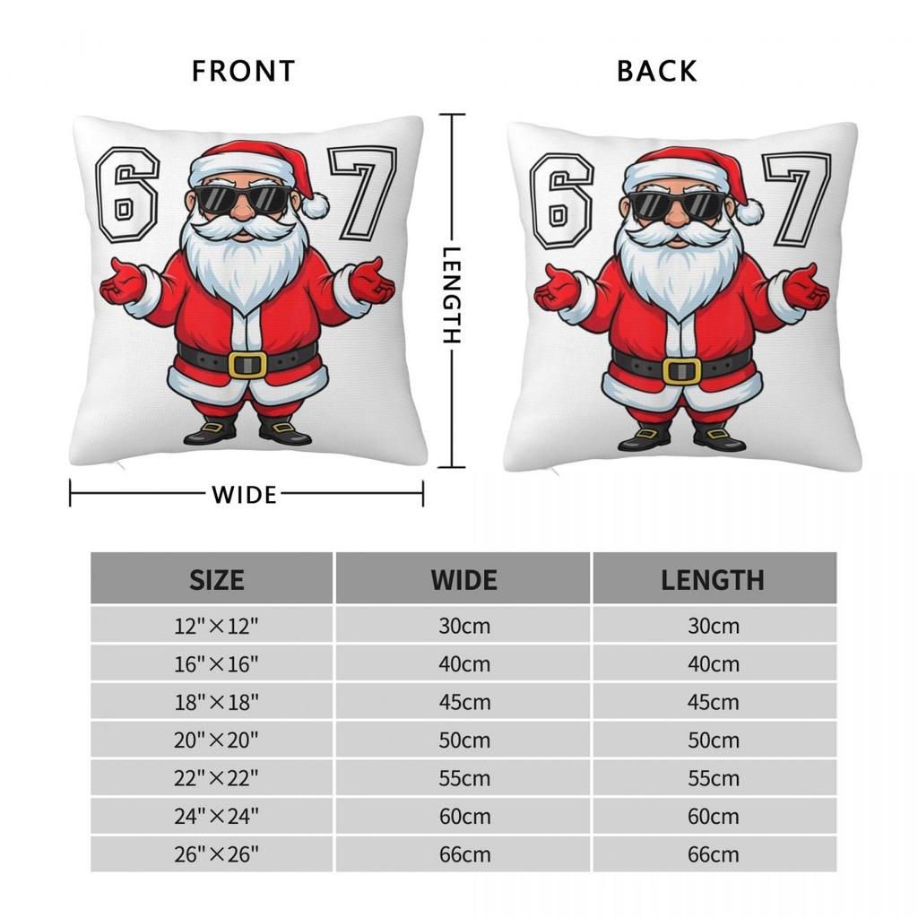 6 7 Christmas Six Seven Meme Pillowcase Printed Fabric Cushion Cover Decorations Pillow Case Cover Seat Square 40*40cm