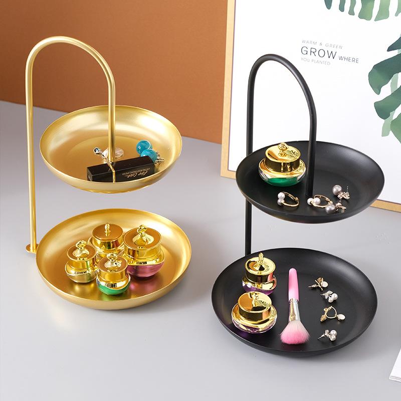 Nordic Iron Art Tray 3 Layer Fruit Plate Creative Candy Dish Coffee Table Plate Multifunctional Storage for Home