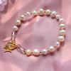 100% Natürliche Süßwasserperle Süßwasserfisch Tier 14K Gold Filled Damen Charm-Armband Für Frauen Geburtstagsgeschenke Kein Verblassen