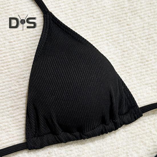 4-teiliges Set für Damen, sexy Badeanzug, Neckholder-BH und Slip mit Schnürung, Rüschenbesatz, Strandstil, langärmeliges Cover-Up-Top und Rock-Set
