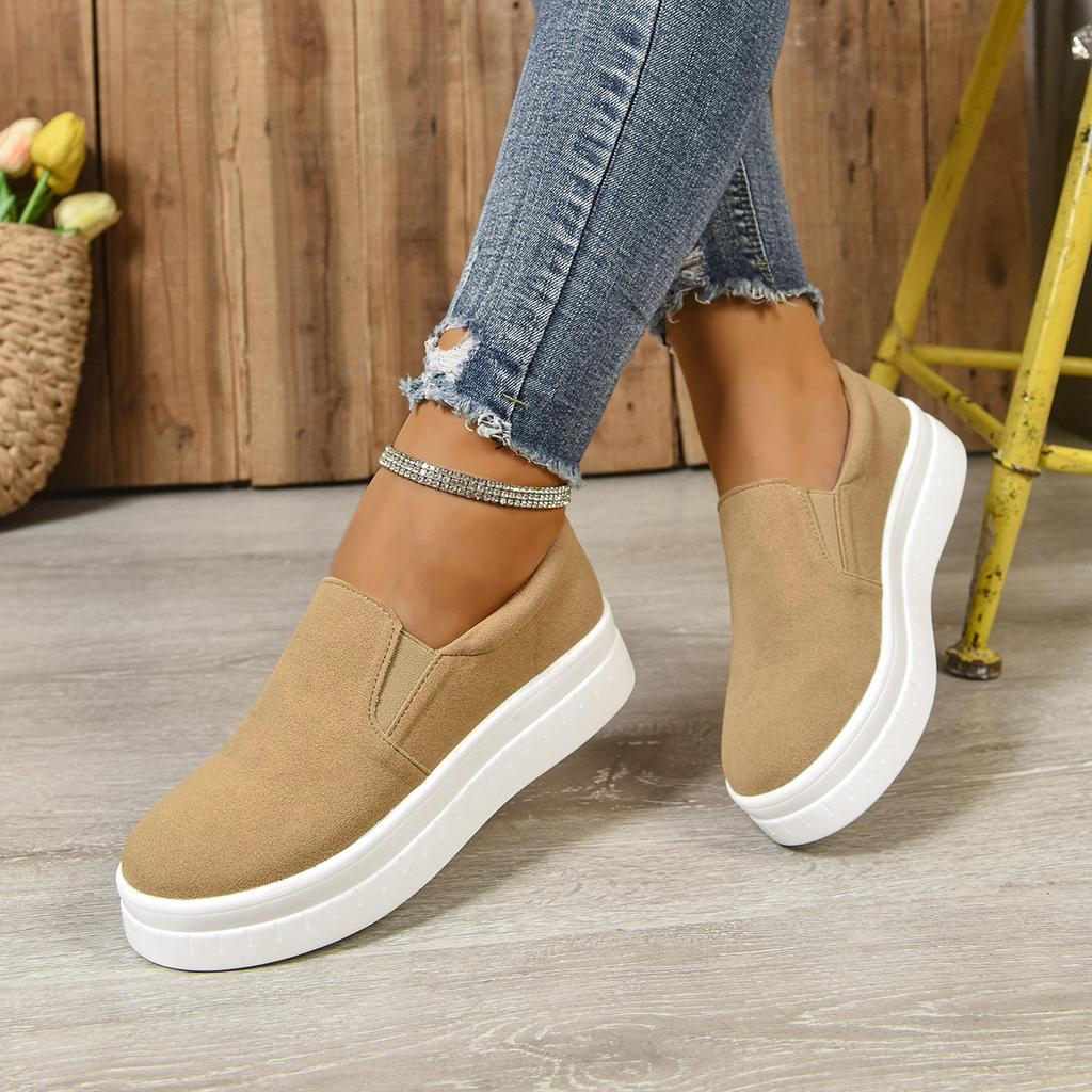 Casual Shoes Women's New Round Head Women's Shoes Platform Muffin Heel Women's Single Shoes Korean Version Trendy Good Match Little White Shoes Loa