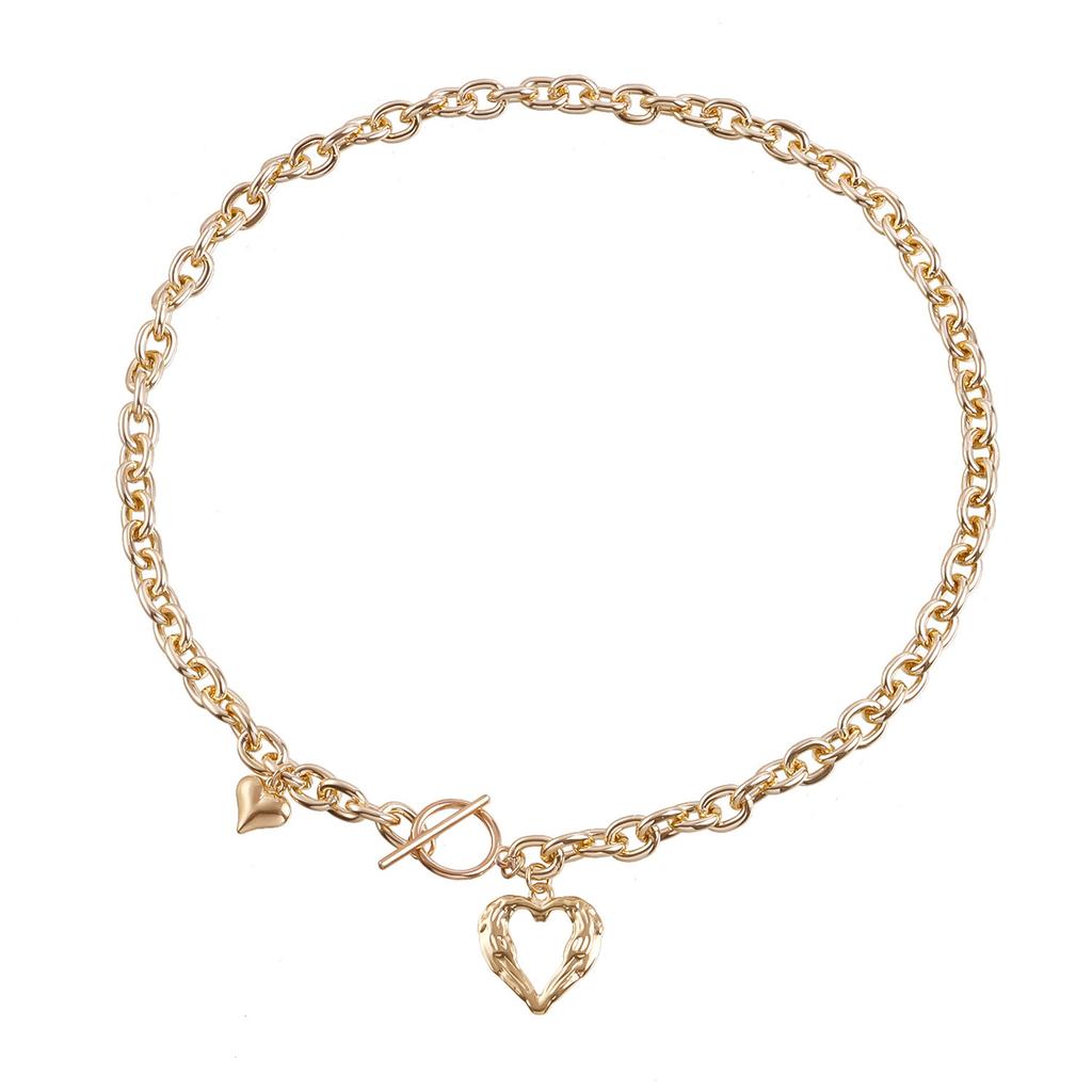 Sophisticated Heart Pendant Necklace Trendy Gold or Silver Plated Heart Necklace Jewelry for Young Women Fashionistas