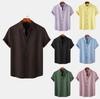 Men's Clothing, Summer New Men's Solid Color Short-sleeved Casual Shirt Slim-fit Shirt TC