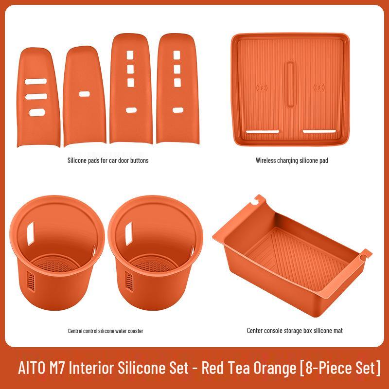 Fits 26 AITO M7/M8 Models: Central Control Wireless Charging Silicone Pad Upgrade Set