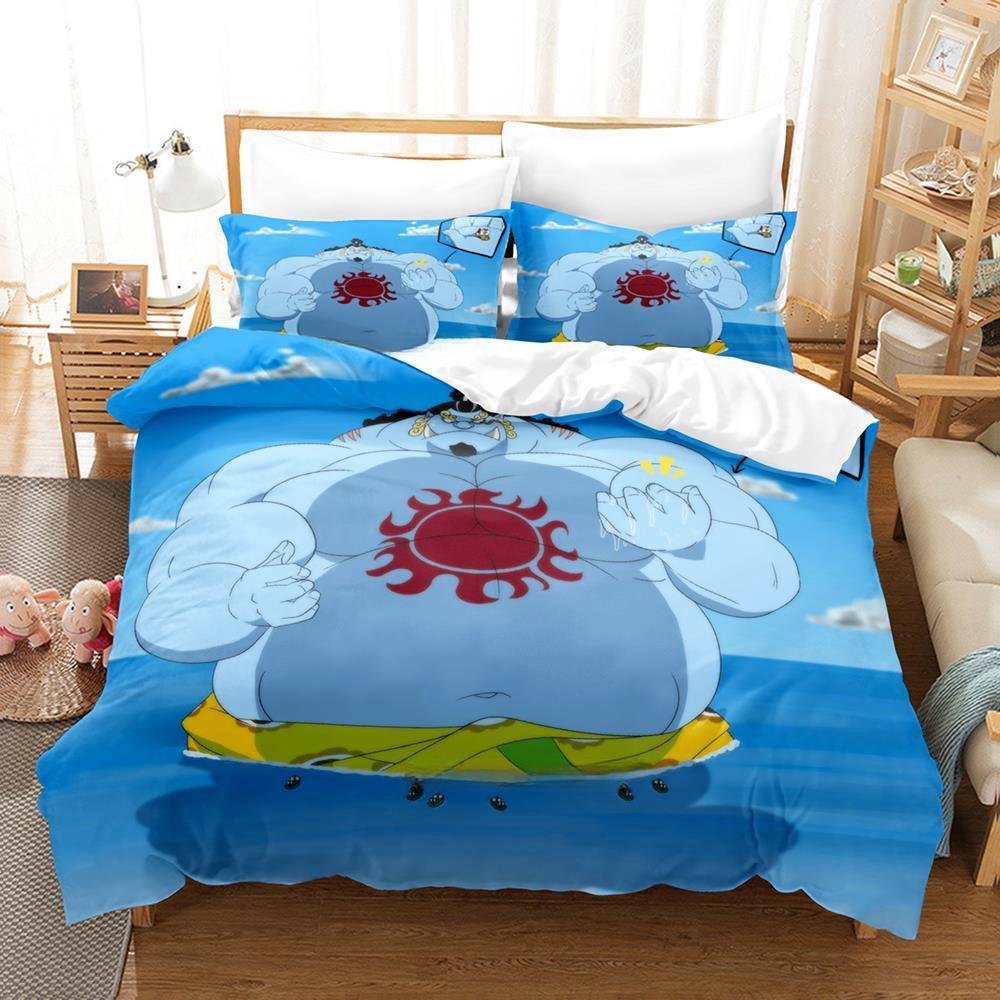 Nowy Zestaw Pościeli Jinbe Pojedynczy Bliźniak Pełny Queen King Size Zestaw do Łóżka Dorosły Dziecko Sypialnia Zestawy Poszewek na Kołdrę Zestaw Arkuszy do Łóżka z Nadrukiem 3D Anime