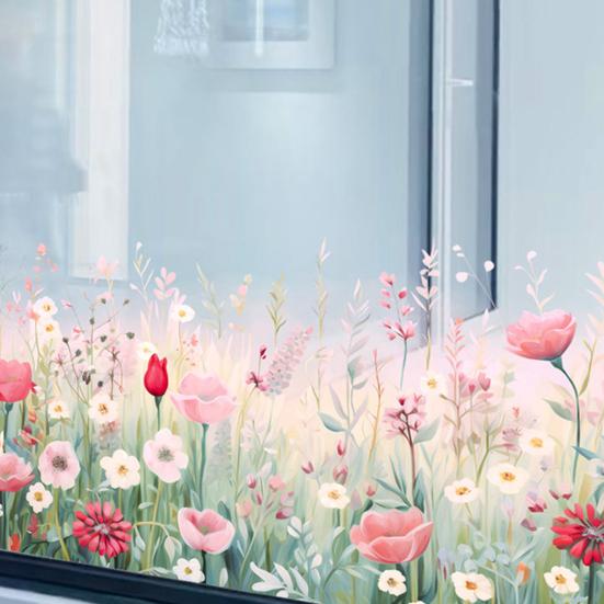 Blumen Wandaufkleber Abnehmbar Selbstklebend Bunte Schmetterling Blumen Wanddeko für Mädchenzimmer Schlafzimmer Wohnzimmer Kinderzimmer