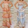 Summer Women's Fashionable Tassel Exposed Waist Embroidered Cake Suspender Dress