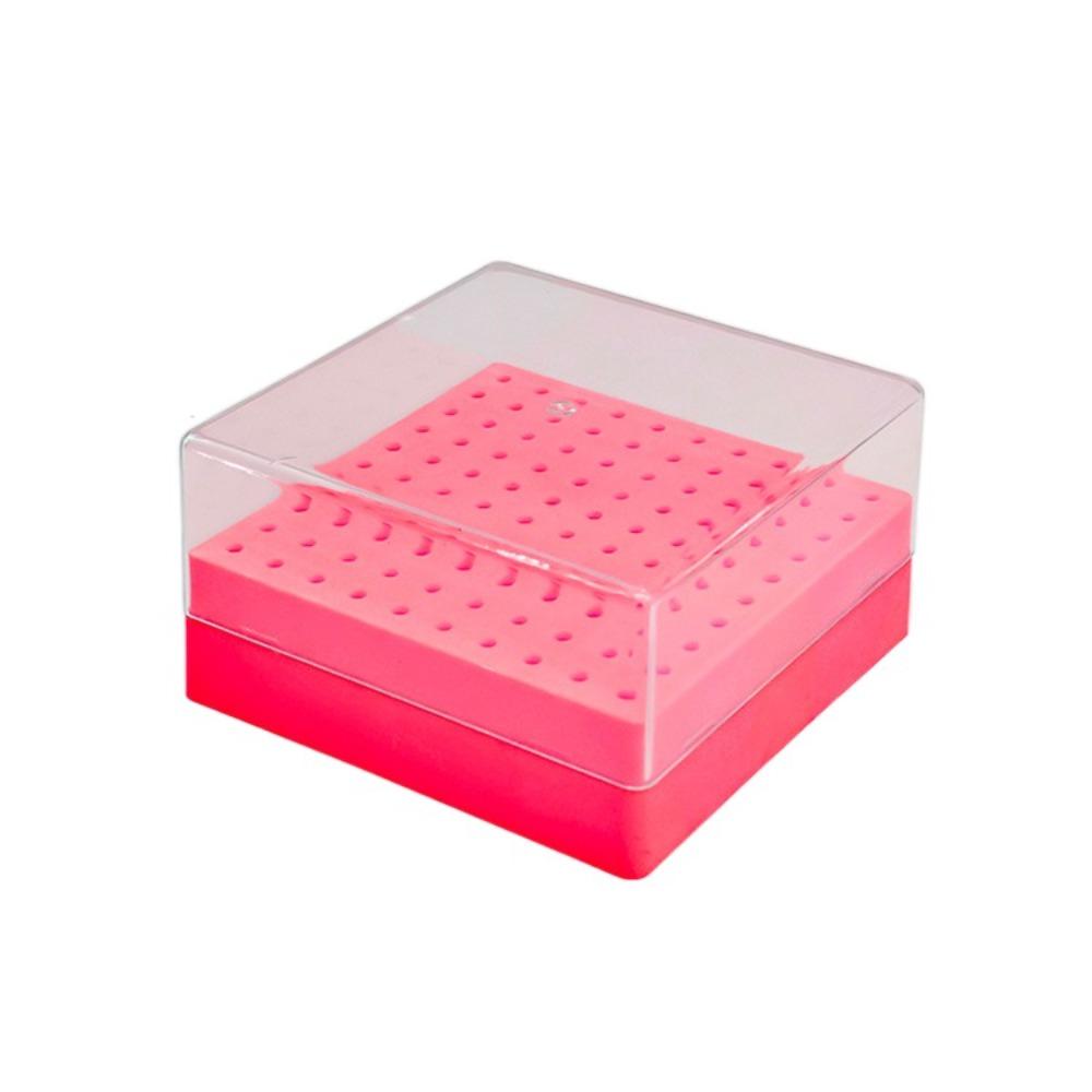 100 Holes Nail Art Drill Storage Box Dustproof Grinding Polish Head Holder Nail Art Supplies