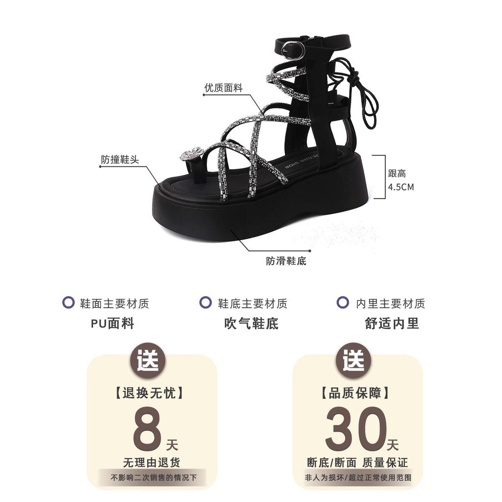 Fairy wind platform sandals female 2025 summer fashion new high-end French temperament with skirt Roman sandals