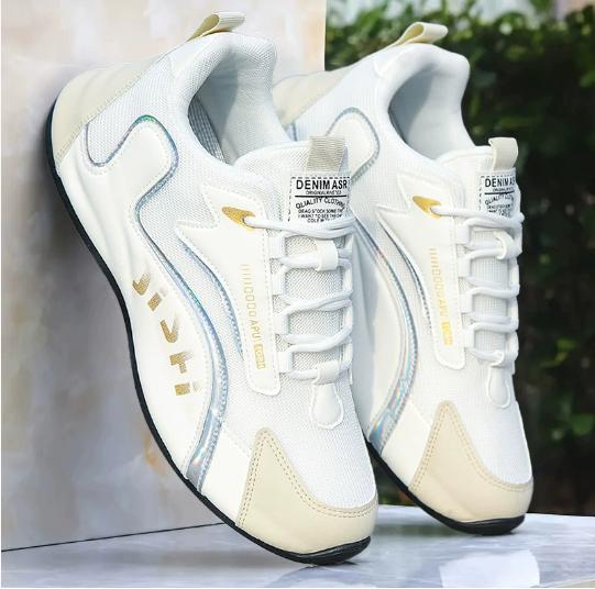 

Мужские кожаные кроссовки-сетка больших размеров, повседневная спортивная обувь, весенне-осенняя уличная повседневная спортивная обувь M1227 47 белый