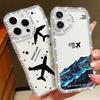 Airplane Travel Label Diamond Case For iPhone 16 Pro Max Coque iPhone 11 12 13 14 15 17 Pro Max 16E 17 Air Clear TPU Soft Cover