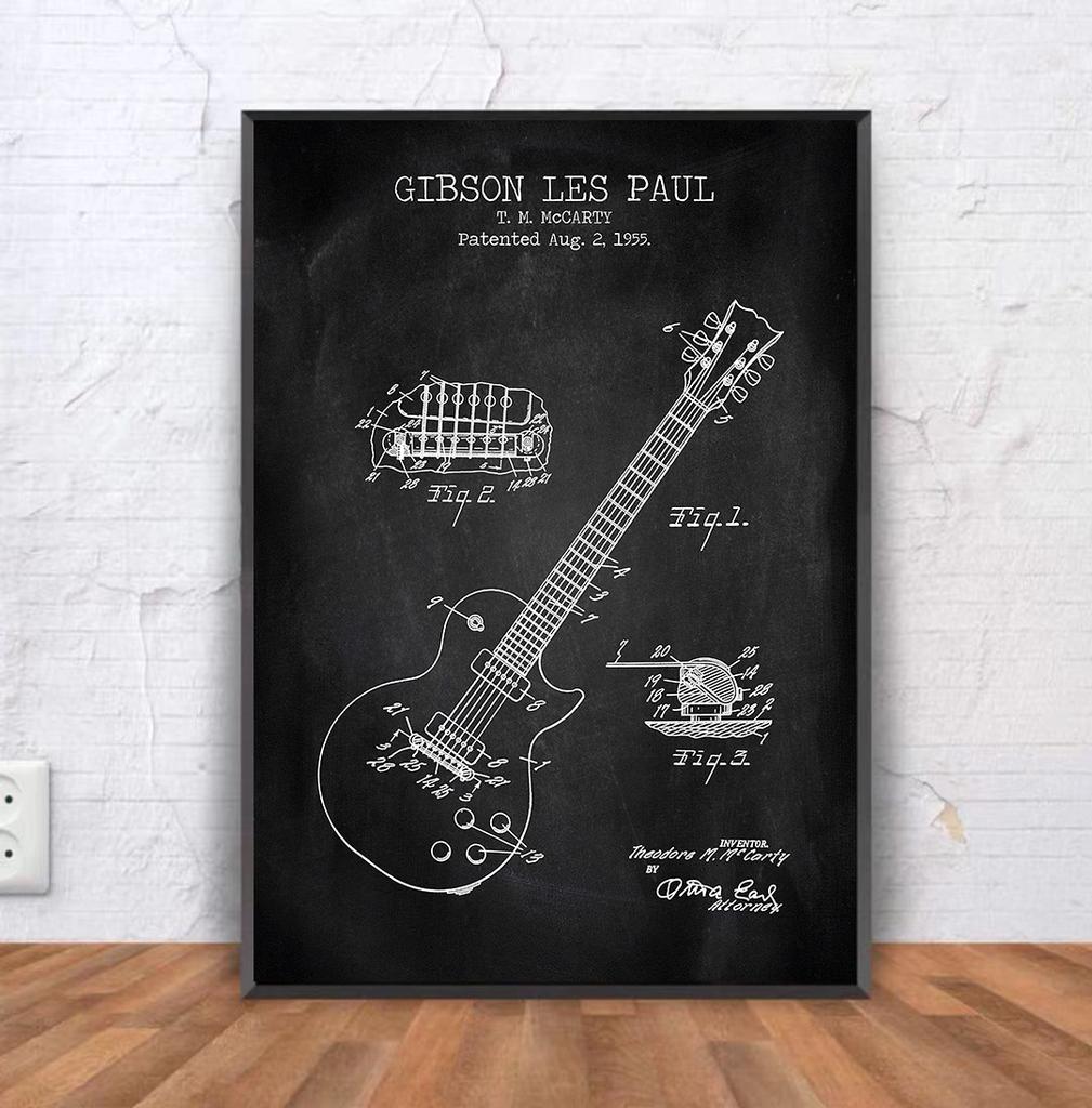 Retro Simple Piano Bar Cafe Music Piano Line Rock Blackboard Art Poster Decoration Painting Core Canvas HD Print No Frame