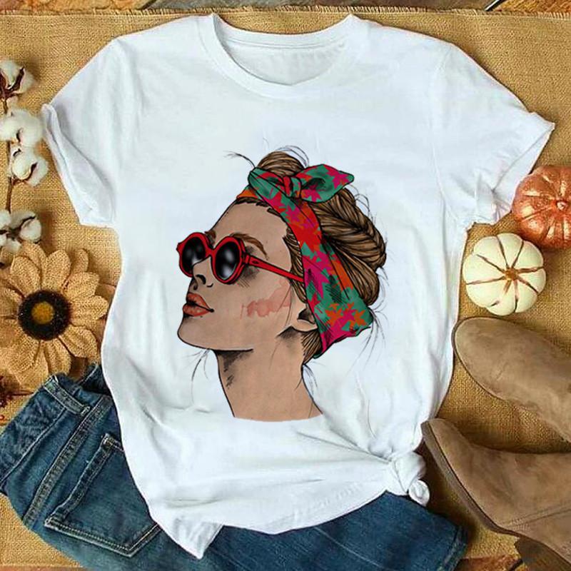Yellow Plus Size T Shirt Women Summer Print Lady Casual T Shirt Tops Harajuku Streetwear