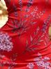 Women's Red Purple Lavender Floral Print Sleeveless Bodycon Dress, High Waist Tight Fit Beachwear and Cocktail Mini Dress