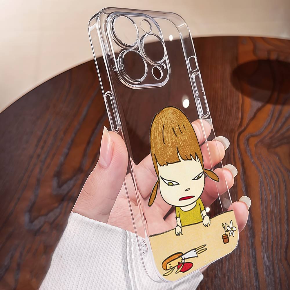 Yoshitomo Nara Phone Case For IPhone 16e 16 15 14 13 12 11 Mini Pro Max Anti Fall Clear Cover