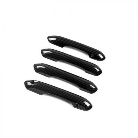 Carbon Fiber 4X Exterior Door Handle Cover Trim For Ford Explorer 2020 2021 2022