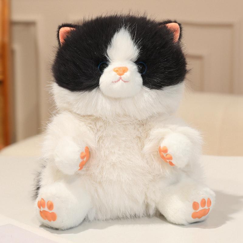 15cm Quietschende Katze Plüschtier Gefüllte Sitzende Stoffpuppe Siamkatze Zeichentricktier Anhänger Taschendekoration Geschenk