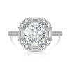 Copper Light Luxury Elegant Dahlia Cut High Carbon Diamond Sugar Cube Ring Women'S Jewelry