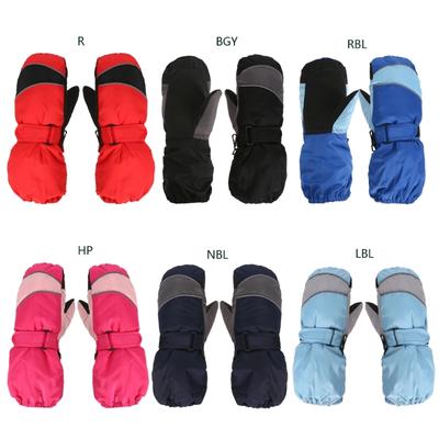 Breathable Ski Gloves Adjustable Strap Buckle Snow Mittens Split Finger Gloves for Boys and Girls Outdoor Activities