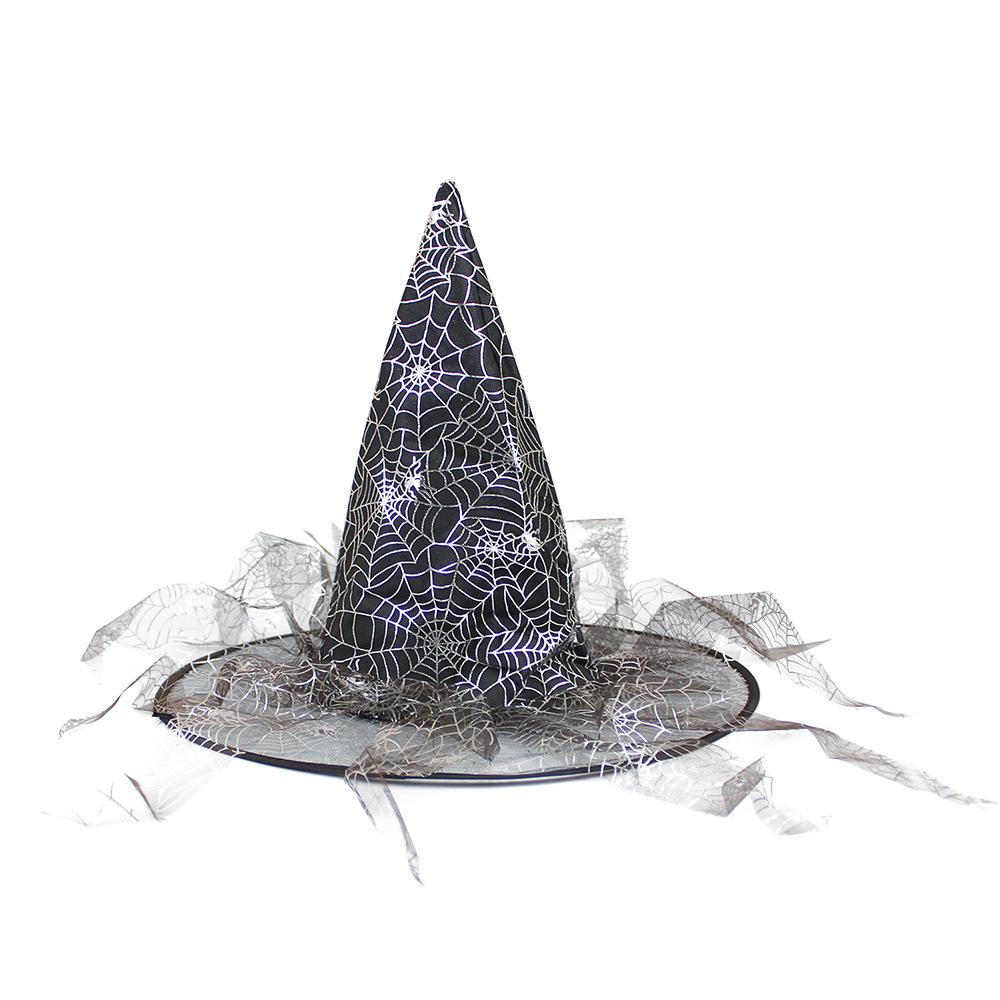 Light-Up Spiderweb Witch Hat Halloween Decoration