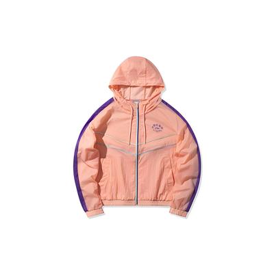 Li Ning Loose Hooded Long Sleeve Jacket Women Jackets Peach-Blossom-Pink AFDQ128-3