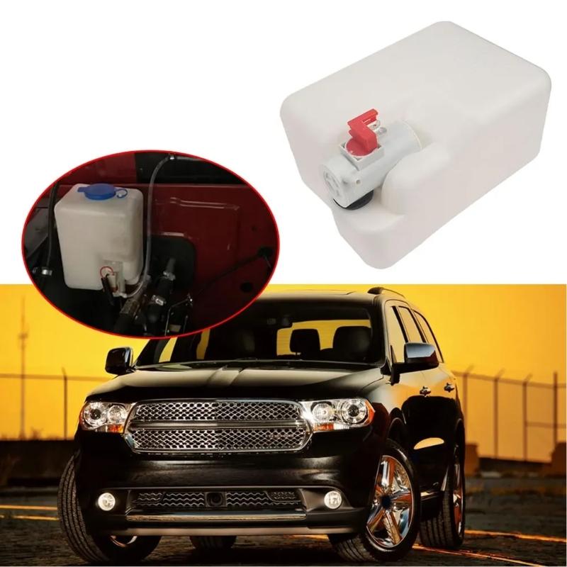 High Efficiency 1.5L 12V Universal Windshield Washer Reservoir Pump Kit Suitable for Most Vehicles Plastic Metal Design