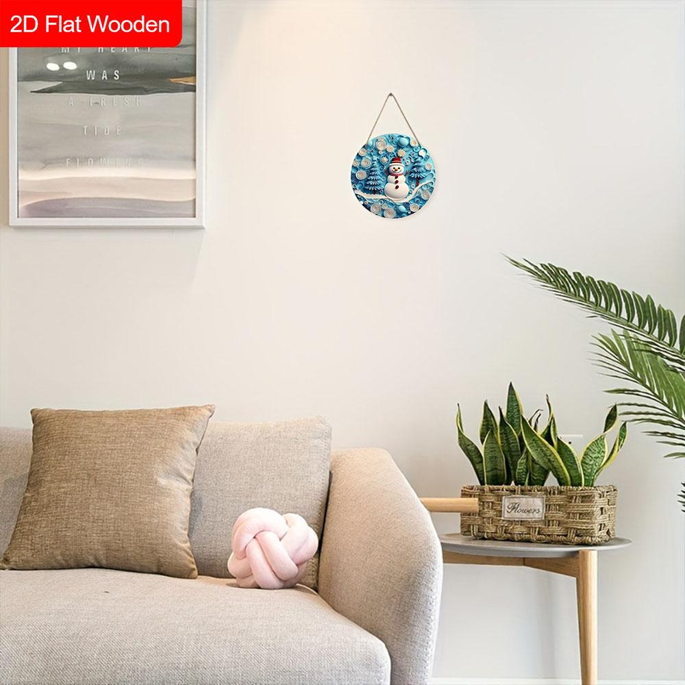 Christmas Snowman Wooden Sign - Christmas Wreath Sign Yard Door Wall Hanging Decor Ideal Christmas Gifts Christmas Decoration