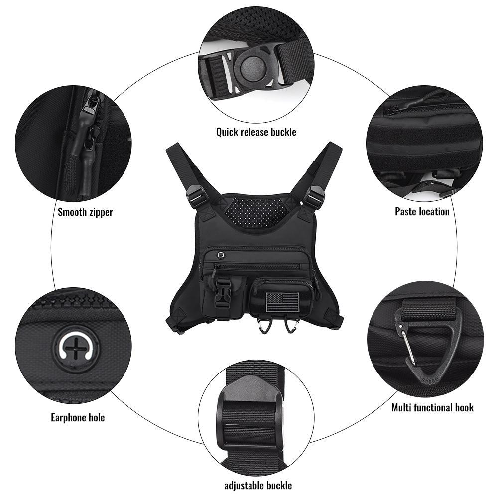 Camping Front Chest Vest  Backpack Running Bag Cycling Jogging Hunting Vest Outdoor Rig Sports Gym Travel Training Fanny Pack