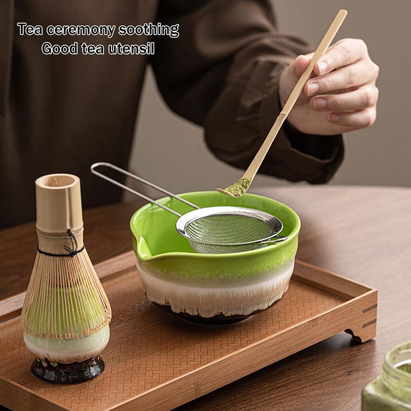 3/5Pcs Japanese Matcha Tea Set Matcha Bowl Bamboo Whisk Scoop Traditional Tea Making Kit Gift Box Kit