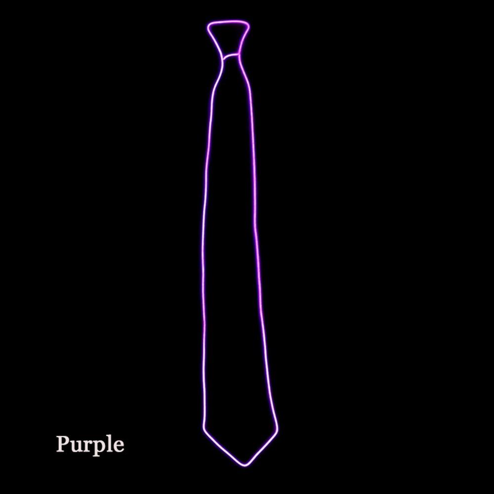 New Adjustable Light Up Neckties LED Luminous Props Funny Gift LED Light Up Tie Flashing Luminous Colored Ties Bar Party