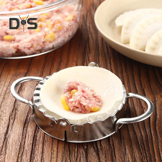 Teigtaschenformer aus Edelstahl, Ravioli-Kuchenpresse, rostfreies Küchengerät zum schnellen Falten von Wonton-Teig