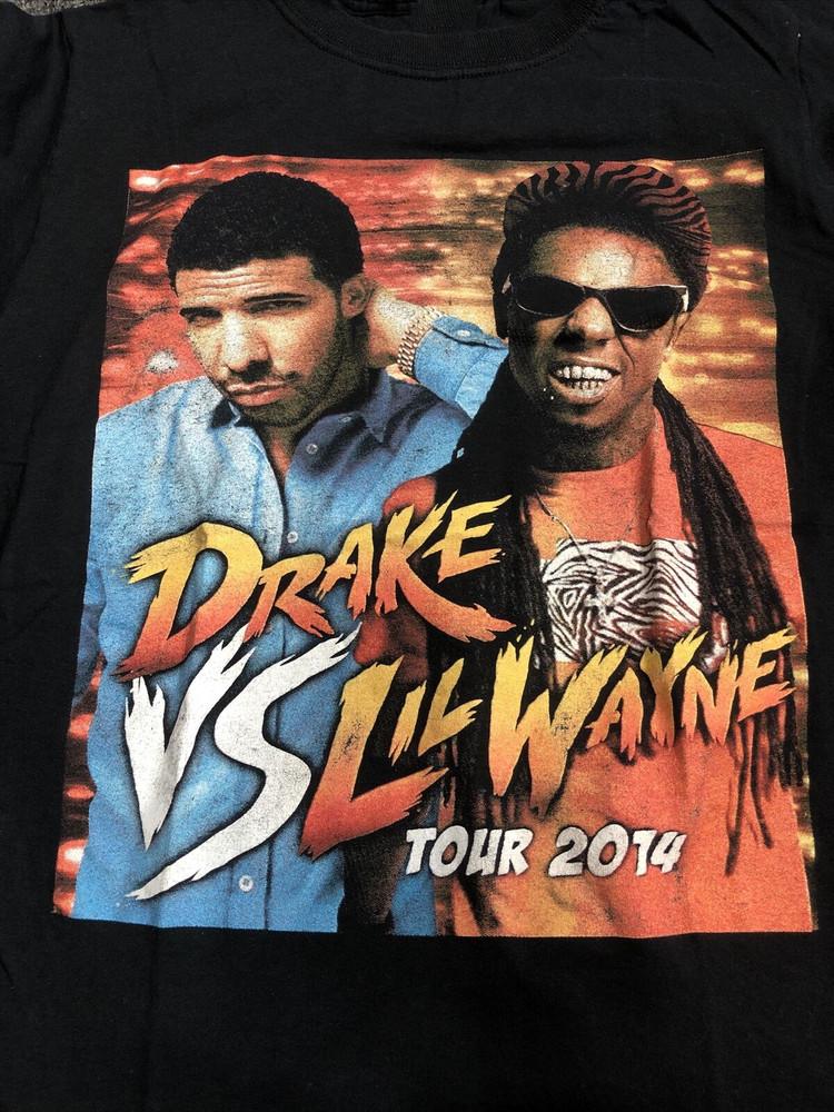 DRAKE VS LIL WAYNE Хип-хоп Рэп Тур 2014 Футболка LII159 Унисекс Футболка XXXL