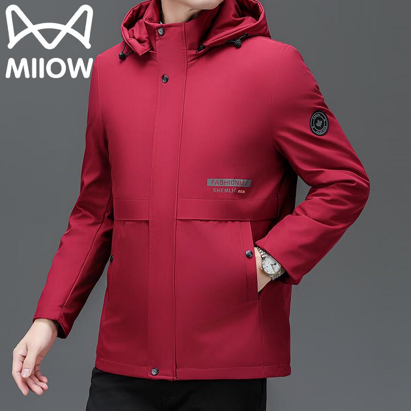 MiiOW Men's Winter Fleece-Lined Hooded Padded Jacket