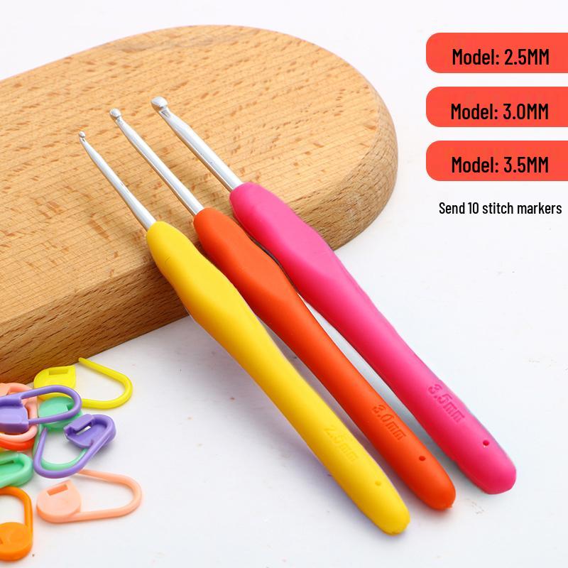 Beginner Soft-Grip Crochet Hook Set for DIY Knitting and Micro-Hooking