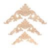 Wall Door Furniture Wood Carving Decorative Unique Natural Floral Wood Carved Wooden Figurines Crafts Corner Appliques Frame