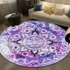 Vintage Mandala Round Carpet Geometric Floral Area Rug for Living Room Kitchen Dining Room Decorations Entryway Round Carpets