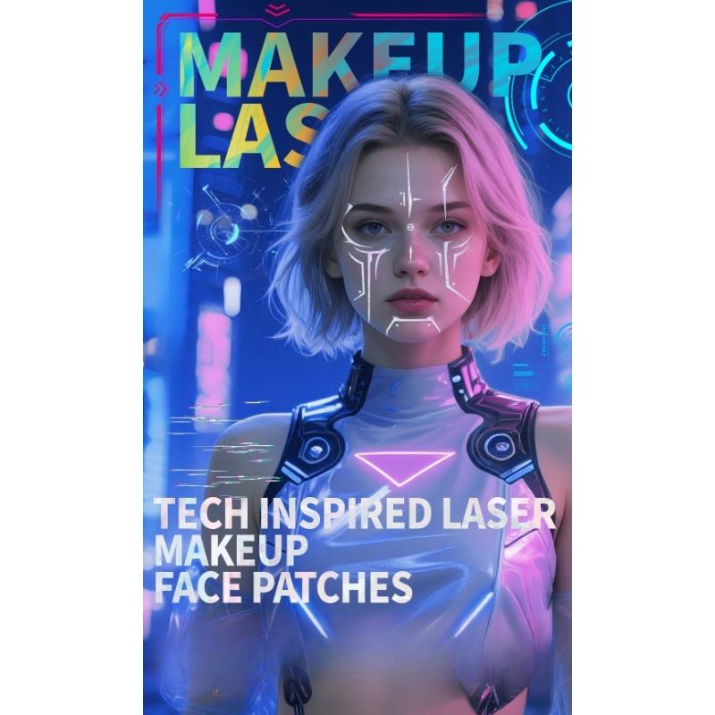 4 Stück Laser Tattoo Sticker Anime Cos Bühnen-Performance Make-up Gesichtsaufkleber