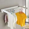 Wall Mounted Drying Rack 100% Aluminum Rods Space Saving Clothes Drying Rack with Wall Template for Indoor Outdoor Organization