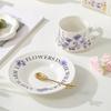 Spring Garden Ceramic Coffee Mug Set with Spoon & Coaster