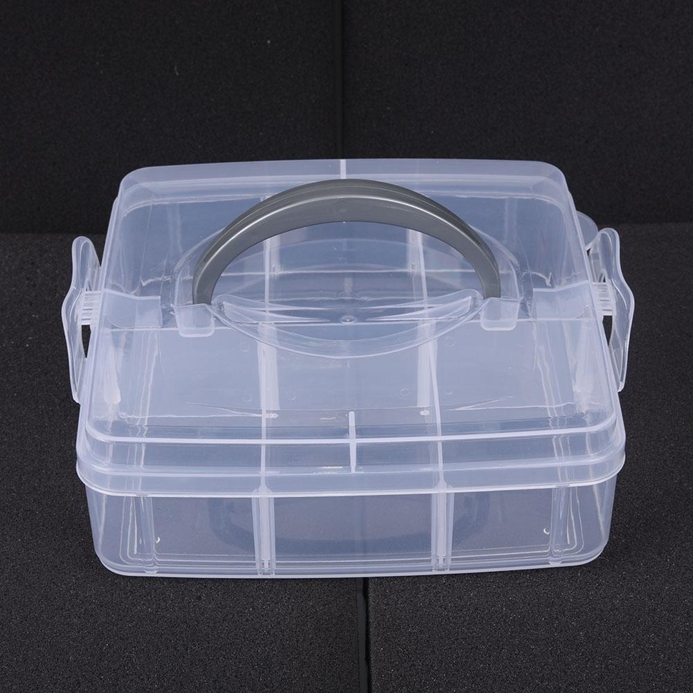 Transparent Box for Jewelry Bead Storage 3 Layered Plastic Organizer Case