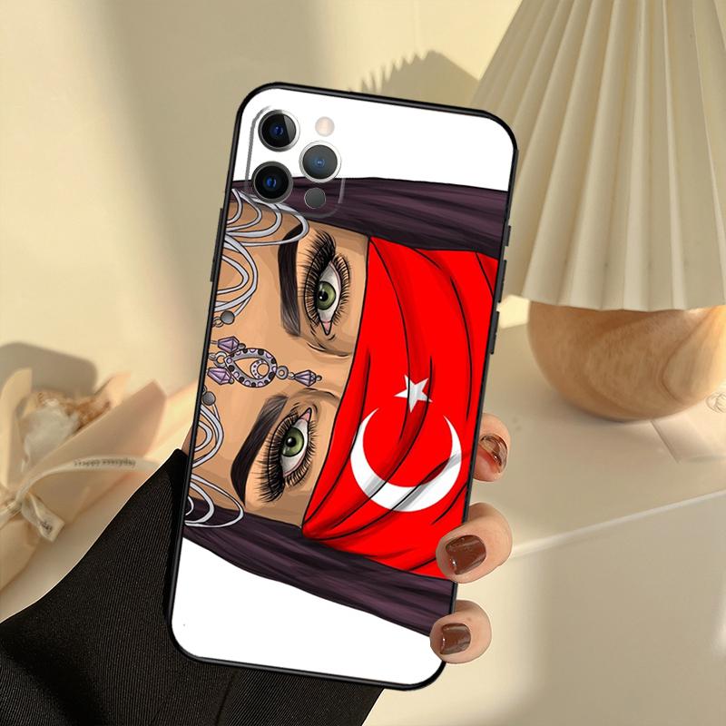Custodia per Telefono con Bandiera Turca Turchia Per iPhone 16 14 13 12 11 15 17 Pro Max 13 mini 15 16 Plus 16e 17 Air Cover Funda